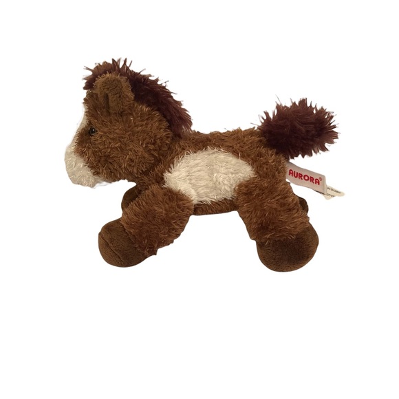 AURORA Brown and White Plush Horse Mini Flopsie 7” - Picture 3 of 10